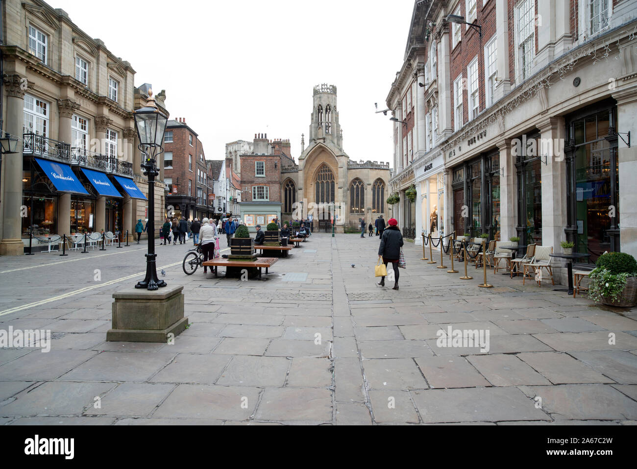 Ein Herbst street scene im Tourismus Ziel des historischen York in Nordengland. Stockfoto
