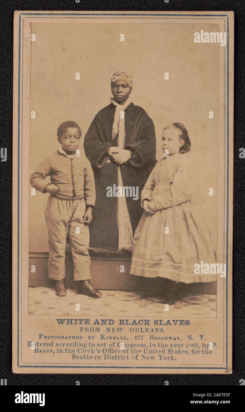Weiße und schwarze Sklaven aus New Orleans/von Kimball, 477 Broadway, New York, fotografiert. Stockfoto