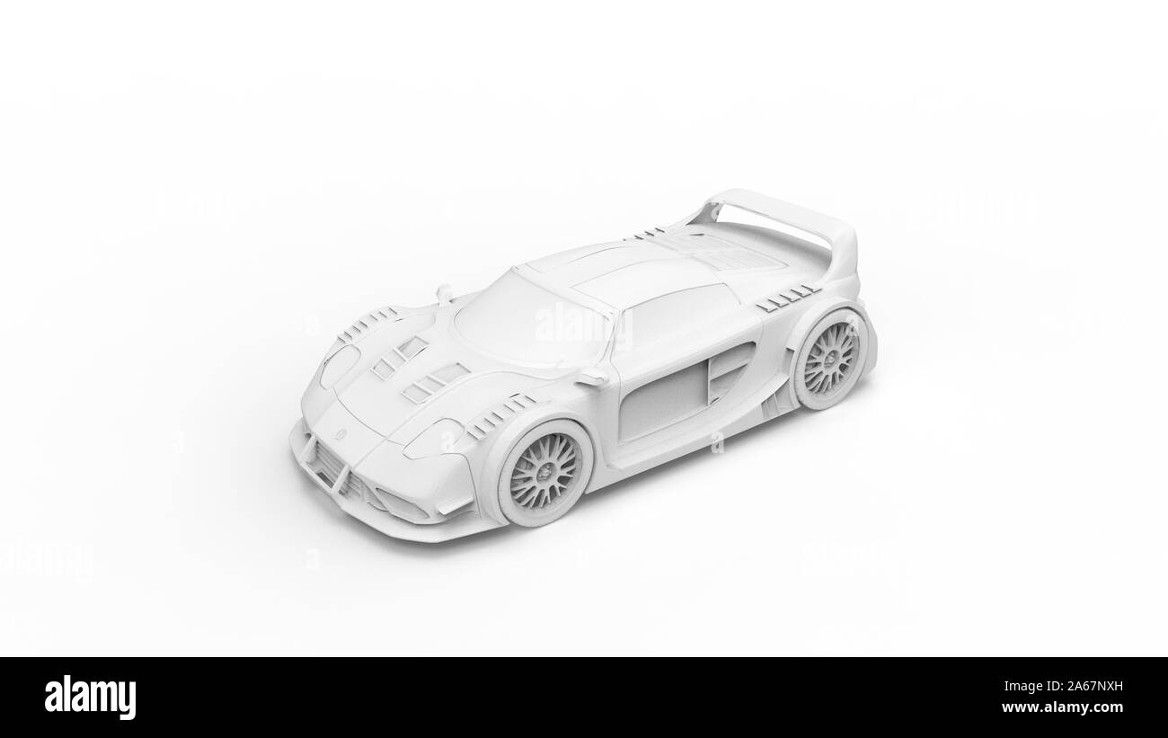 3D-Rendering eines Rennwagens auf weißem studio Hintergrund isoliert Stockfoto