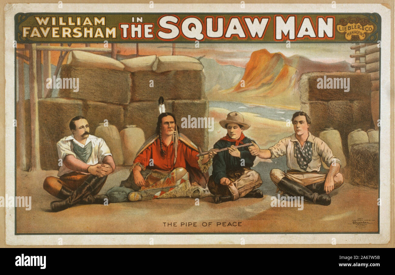 William Faversham in der Squaw mann Abstract: 1 Drucken: Farbe Lithographie; Blatt 35 x 55 cm. (Posterformat); Stockfoto