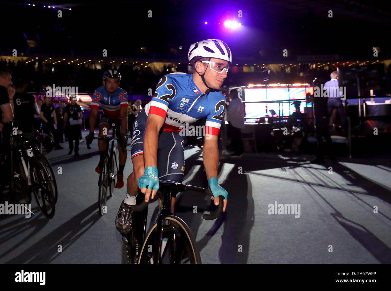 Frankreichs Bryan Coquard bei Tag drei Der phynova 6 Tage Radfahren an Lee Valley VeloPark, London. Stockfoto