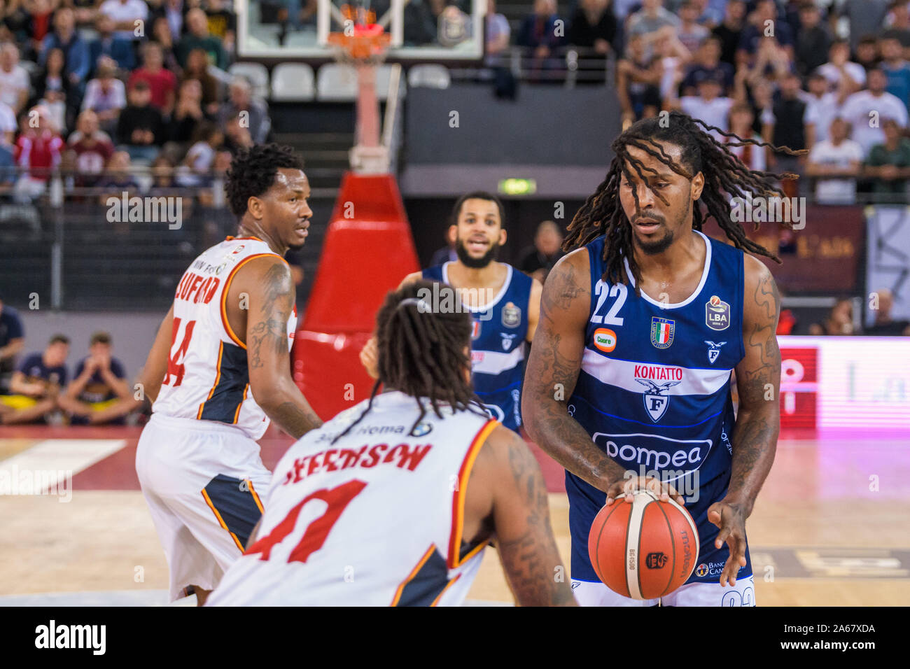 Ed Daniel (Fortitudo Bologna) während der Virtus Roma vs Fortitudo Bologna, Rom, Italien, 20 Okt 2019, Basketball italienischen Basketball eine Serie Meisterschaft Stockfoto