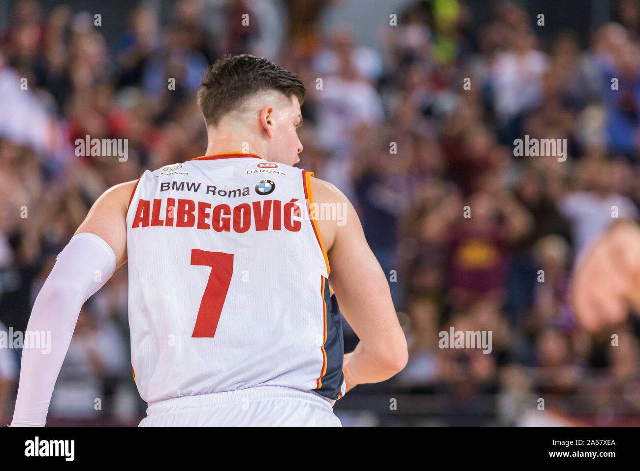 Amar alibegović (virtus Roma) Glück bei Virtus Roma vs Fortitudo Bologna, Rom, Italien, 20 Okt 2019, Basketball italienischen Basketball eine Serie Cham Stockfoto