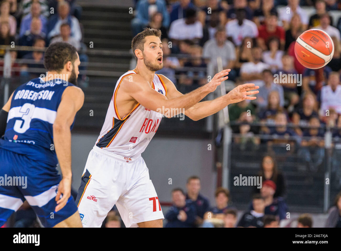 Tomáš kyzlink (virtus Roma) während der Virtus Roma vs Fortitudo Bologna, Rom, Italien, 20 Okt 2019, Basketball italienischen Basketball eine Serie Meisterschaft Stockfoto