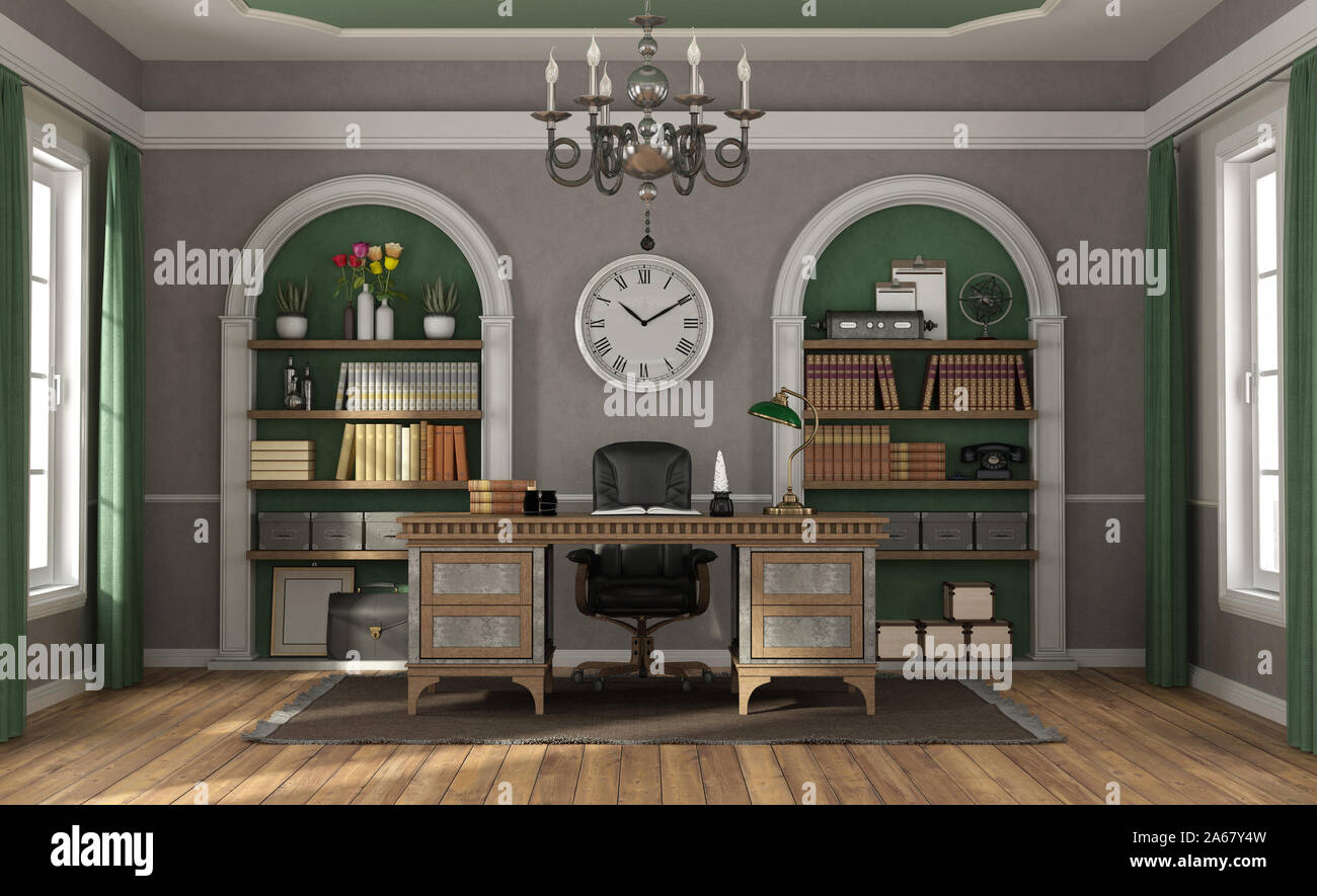 Contemporary Office Elegant Desk Niche Stockfotos Contemporary
