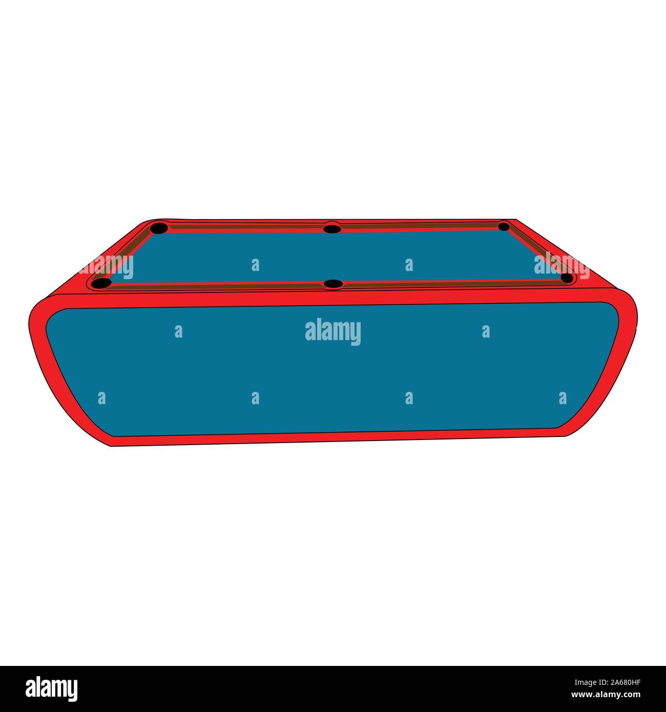 Eine isolierte aqua blau und rot Billard board Stock Vektor