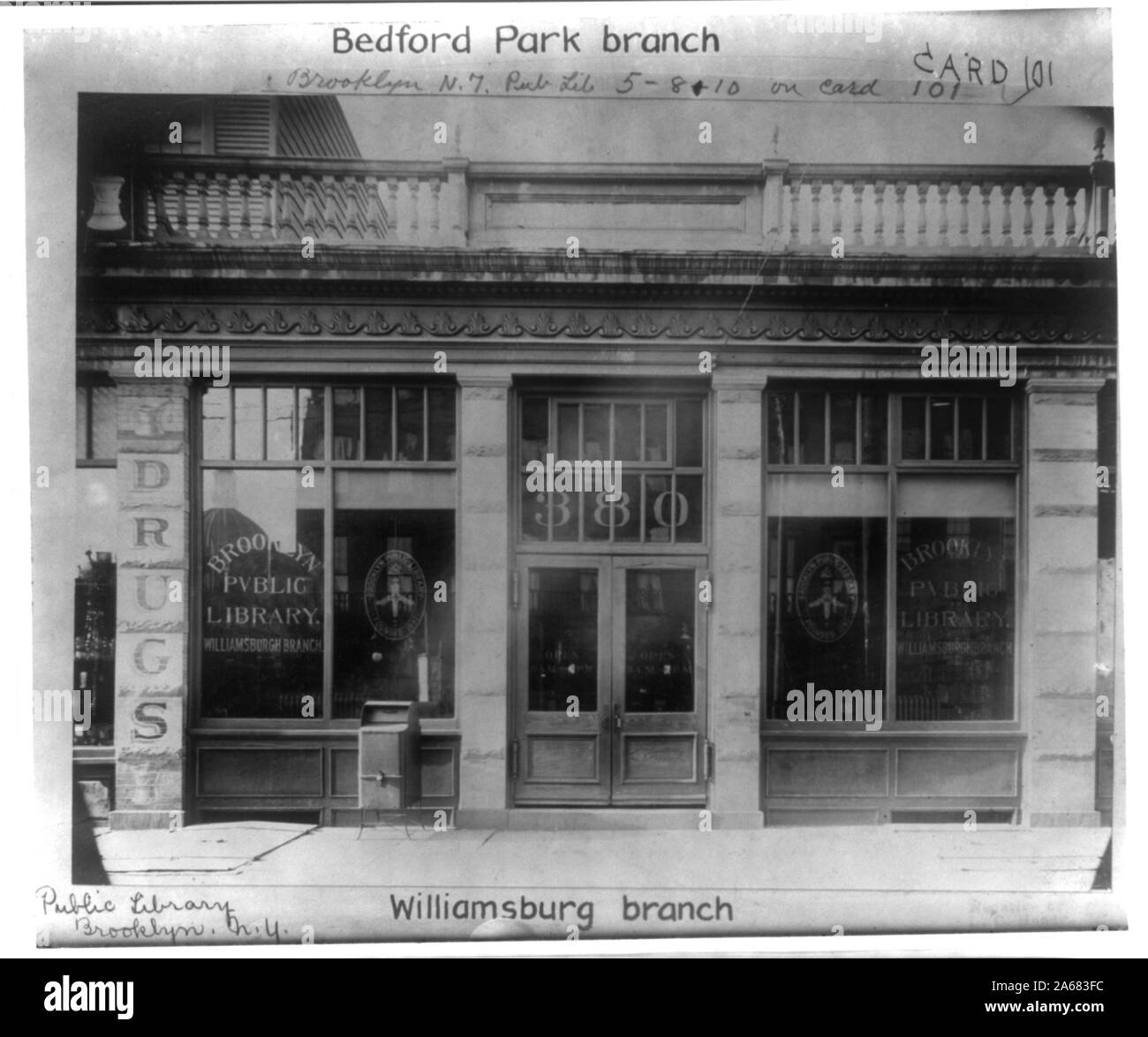 Williamsburg Zweig, Public Library, Brooklyn, NY. Stockfoto