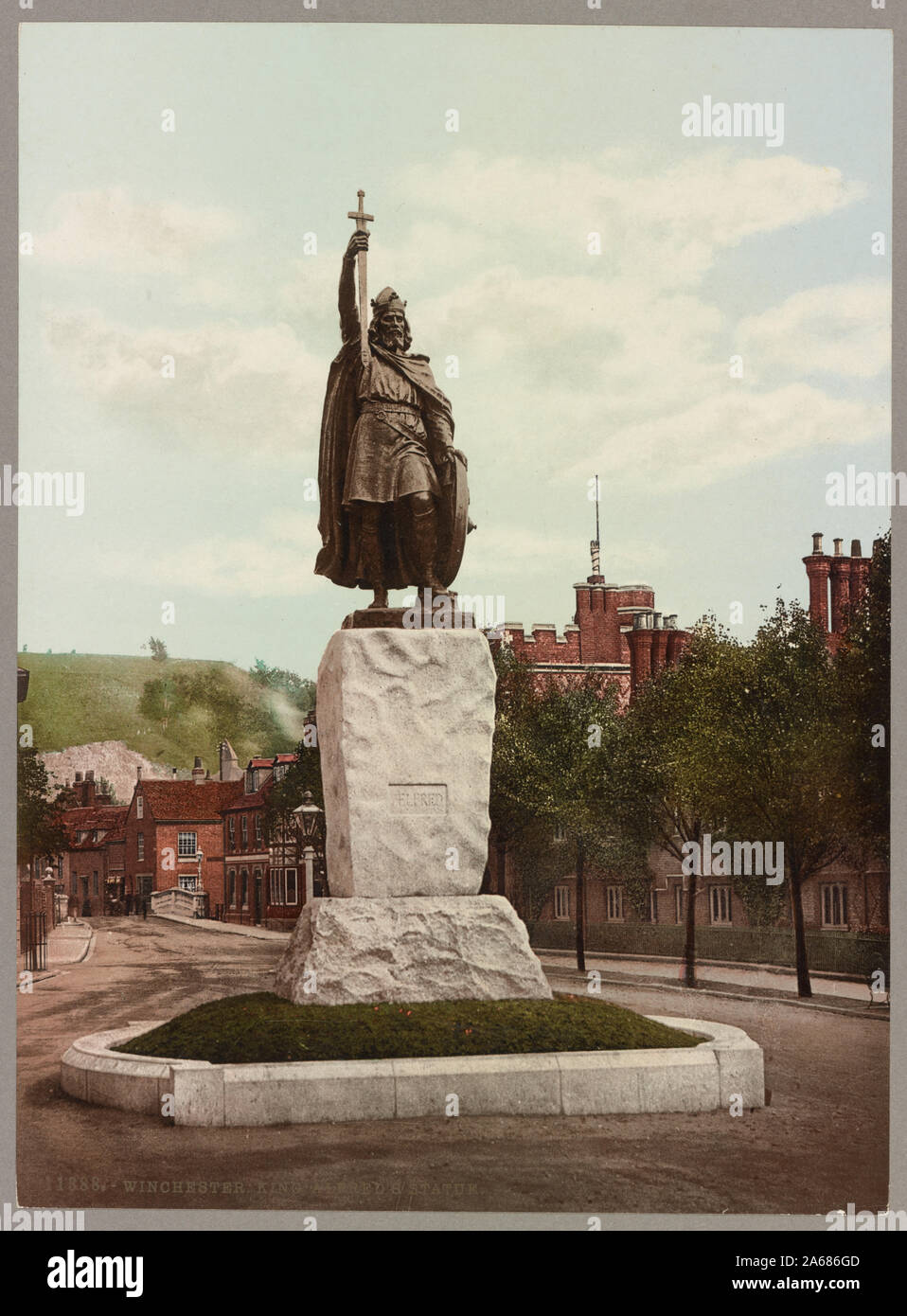 Winchester. King Alfred's Statue Stockfoto