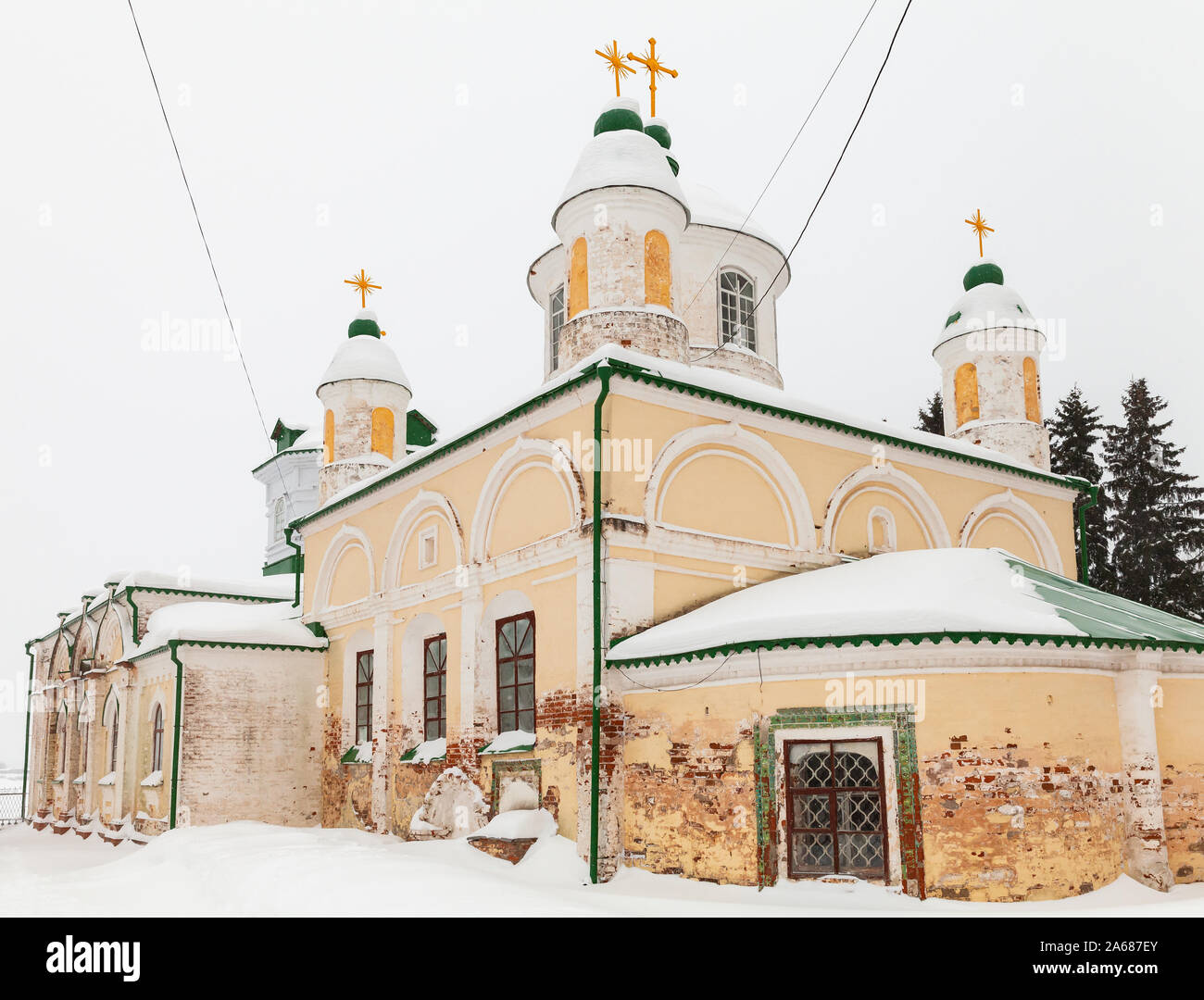 Kathedrale des Hl. Johannes von ustjug im Winter, Weliki Ustjug, Wologda Gebiet, Russland Stockfoto