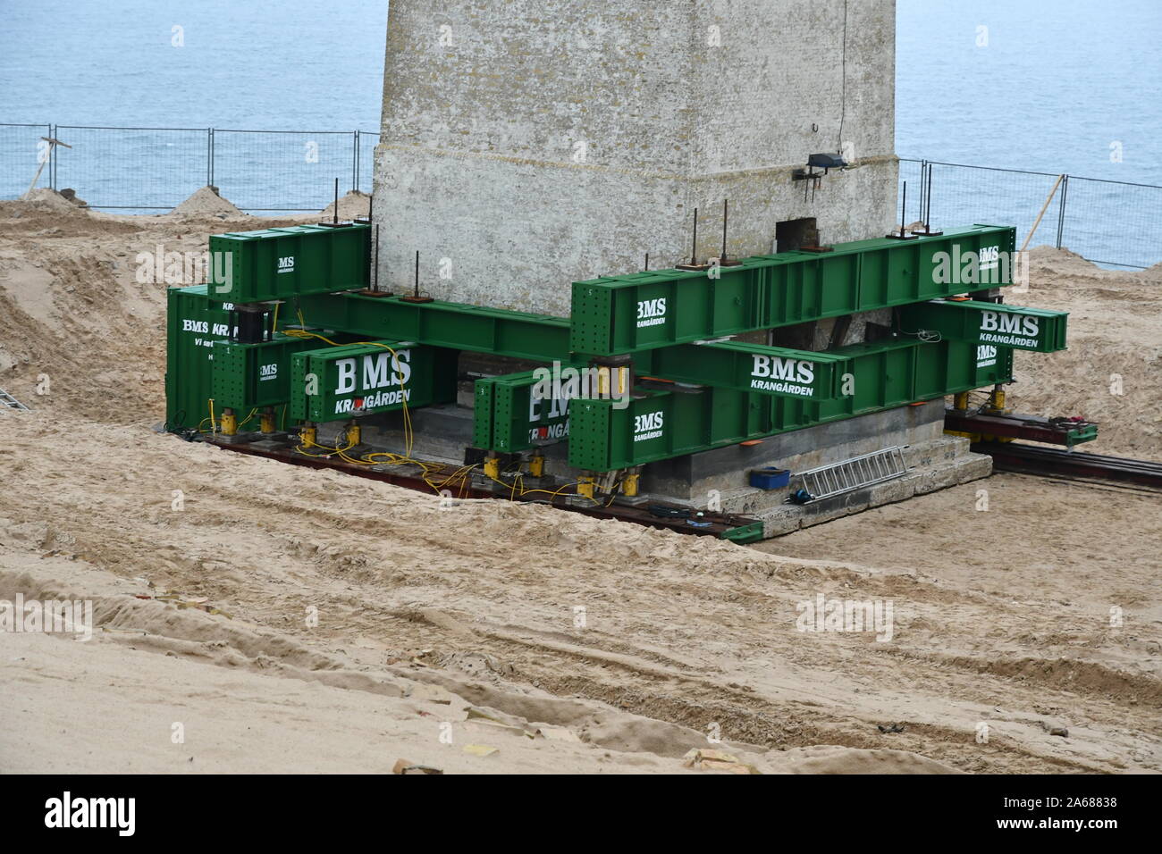 Rubjerg Knude Fyr - Transport Maschinen Stockfoto