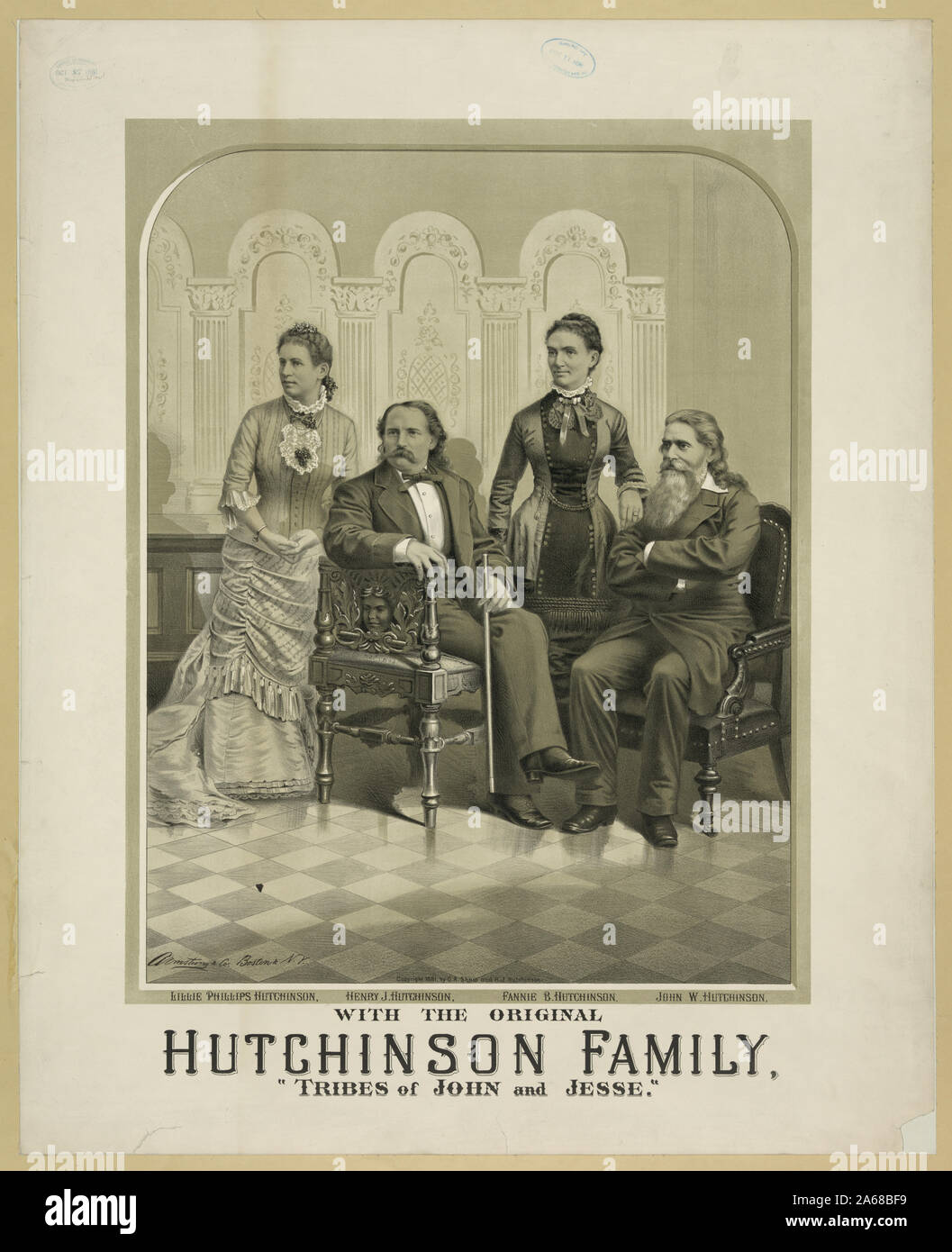 Mit der ursprünglichen Hutchinson Familie. Stämme von John und Jesse Stockfoto
