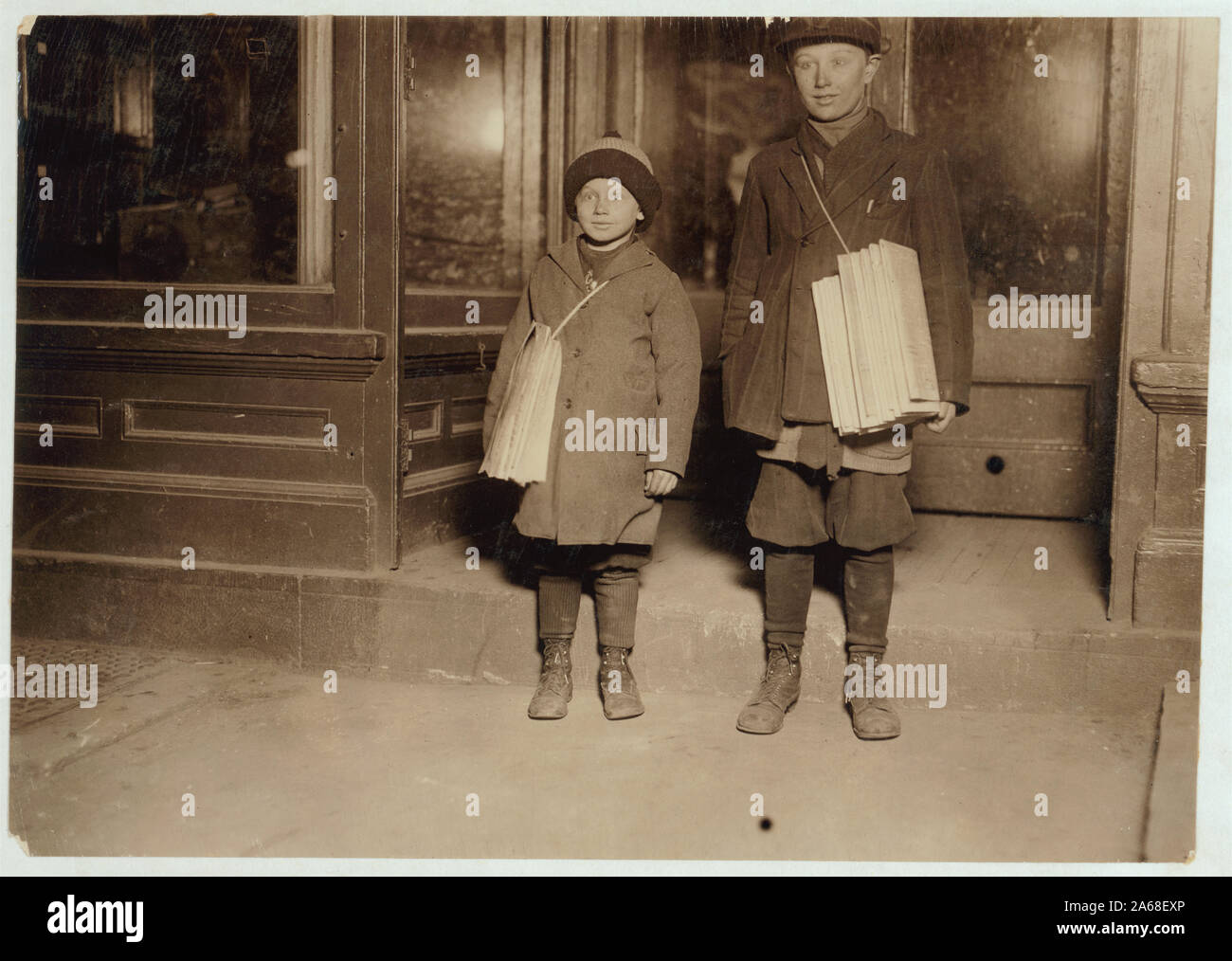 Wm. Huber, 12 Jahre alt - seit 4 Jahre. Heinrich Huber, 7 Jahre alt, seit 1 Jahr verkaufen, bis 9:30 Uhr um 9:30 Uhr Abstract: Fotografien aus den Aufzeichnungen des Nationalen Kinderarbeit Committee (USA) Stockfoto
