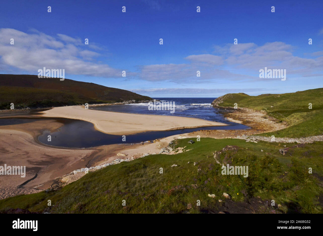 Allgemeine Ansicht der Strand in der Nähe von Achininver Talmine/Melness auf der einen 'Mhoine Halbinsel an der Nordküste von Sutherland Schottland Großbritannien Stockfoto