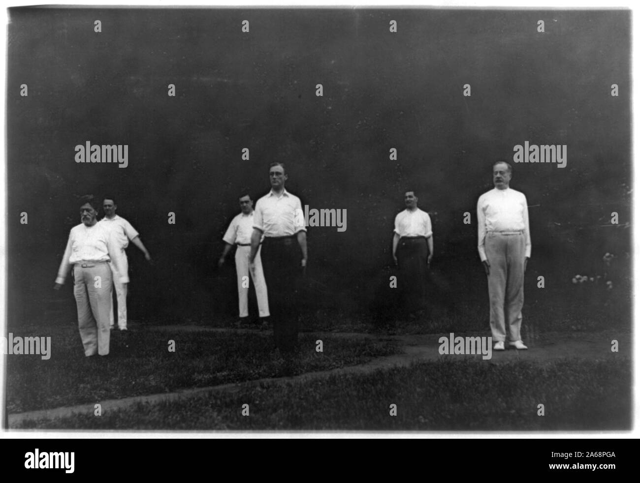 Woodrow Wilson's Cabinet Mitglieder trainieren - F.D. Roosevelt in der Mitte im Vordergrund, 12.08.1917 Stockfoto