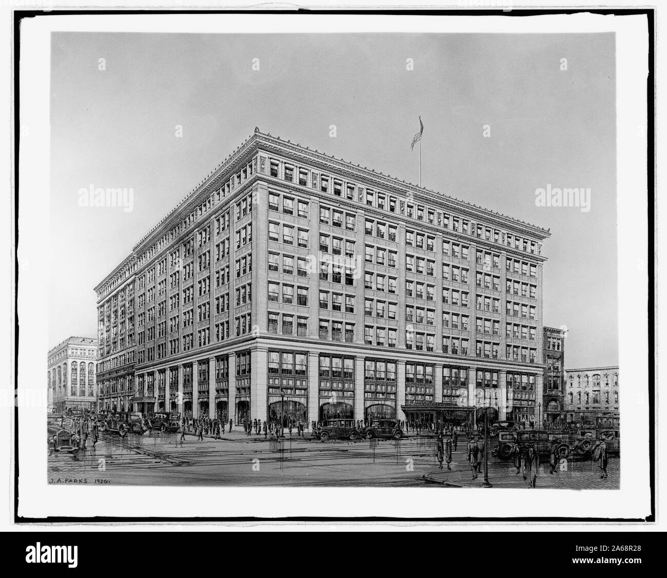 Woodward & Lothrop, [Washington, DC]; Zeichnung des neuen Gebäudes Stockfoto