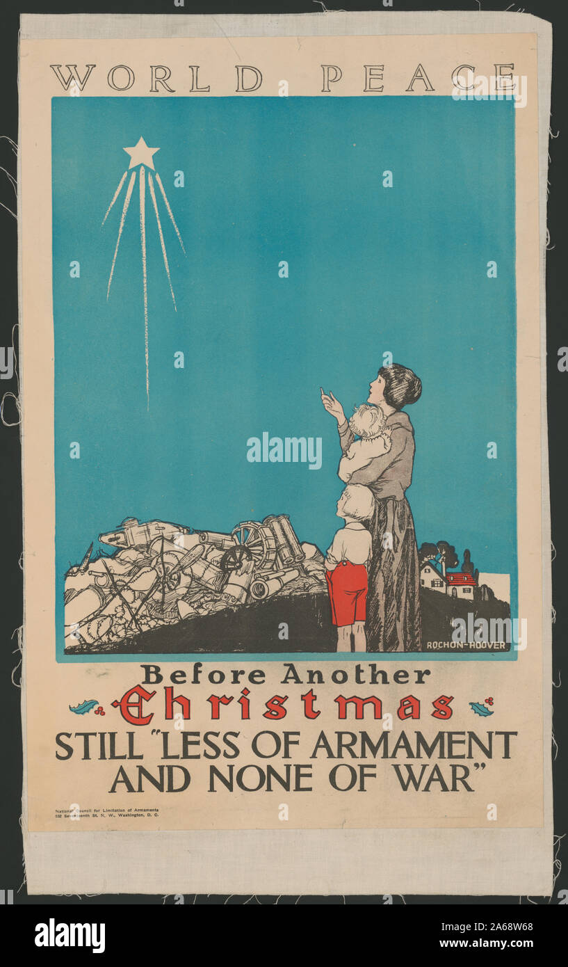 Frieden in der Welt. Bevor ein anderes Weihnachten stillless von Rüstung und Krieg Stockfoto