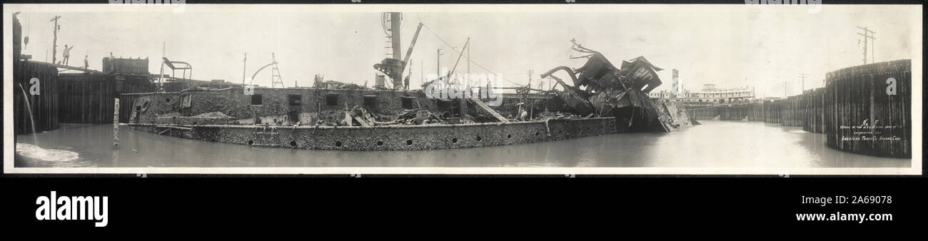 Wrack der U.S.S. Maine, den 21. Juni 1911; Stockfoto