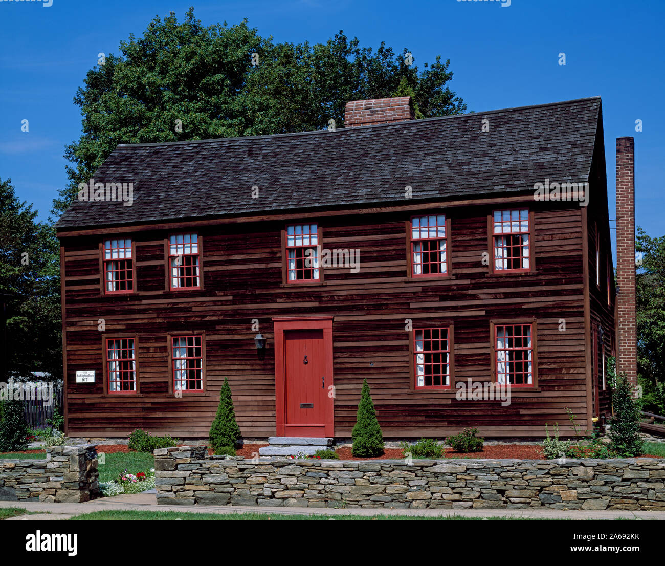 Yale Universität wurde im Jahre 1701 an der Salt box gegründet - style Buckingham House in Old Saybrook, Connecticut Stockfoto