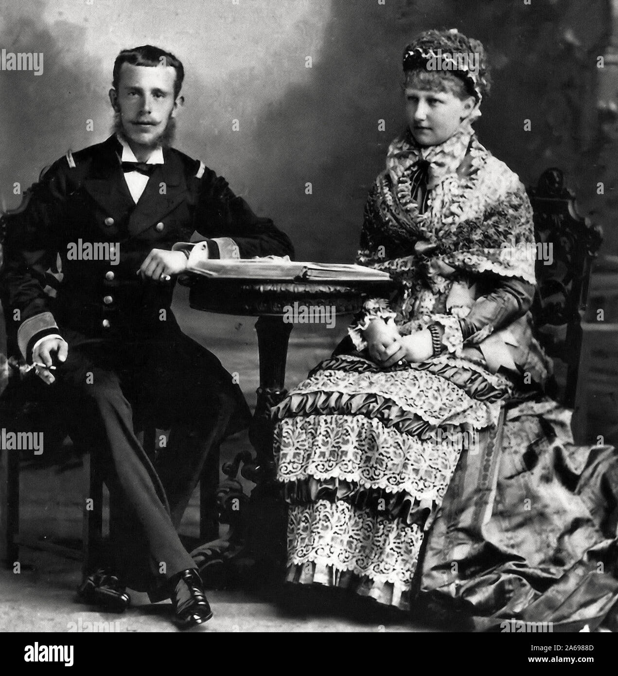 Rudolf, Kronprinz von Österreich mit Kronprinzessin Stephanie. Foto: Heinrich Eckert, 1882 Stockfoto