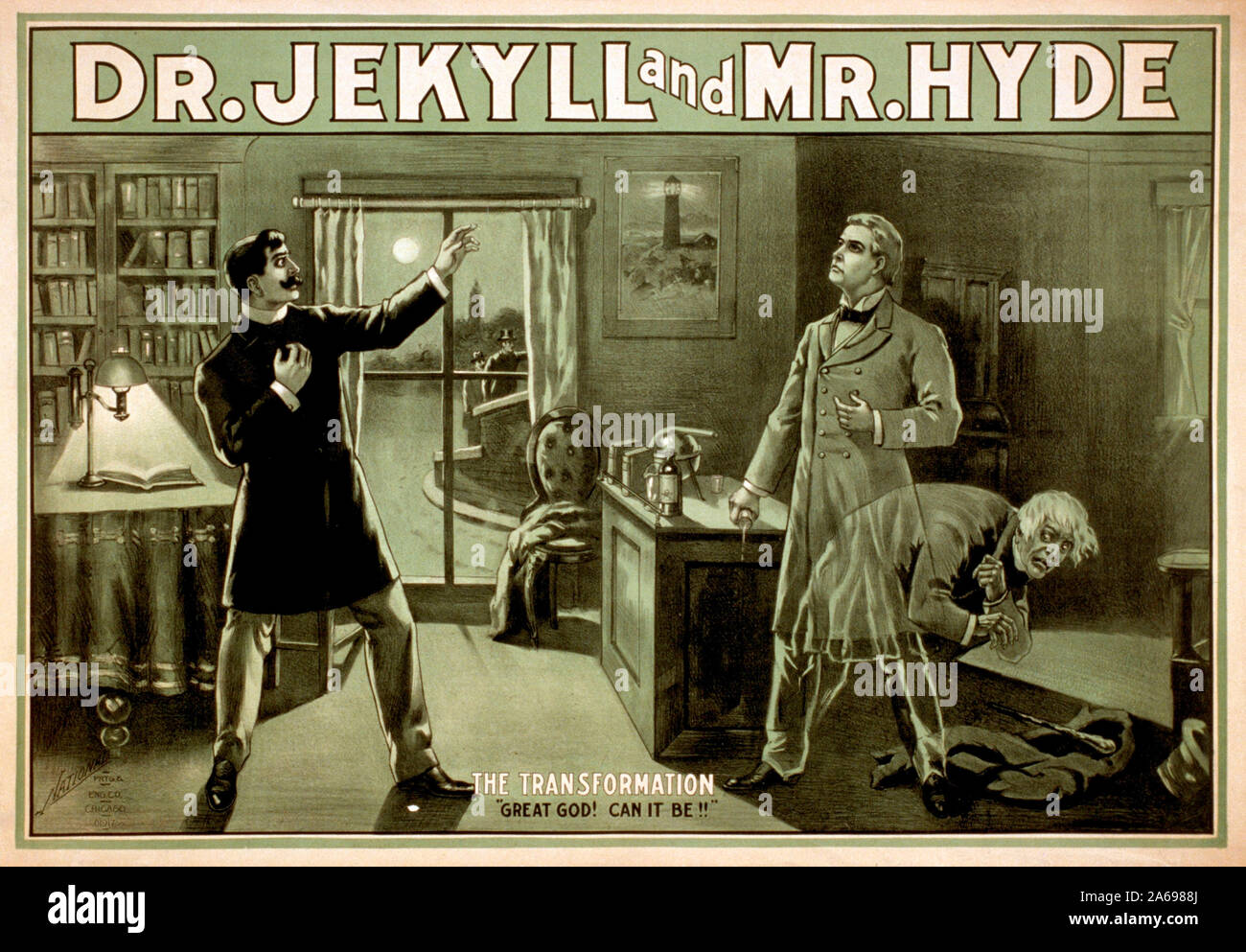 Plakat für eine theatralische Adaption der seltsame Fall von Dr. Jekyll und Mr Hyde, 1880s Stockfoto