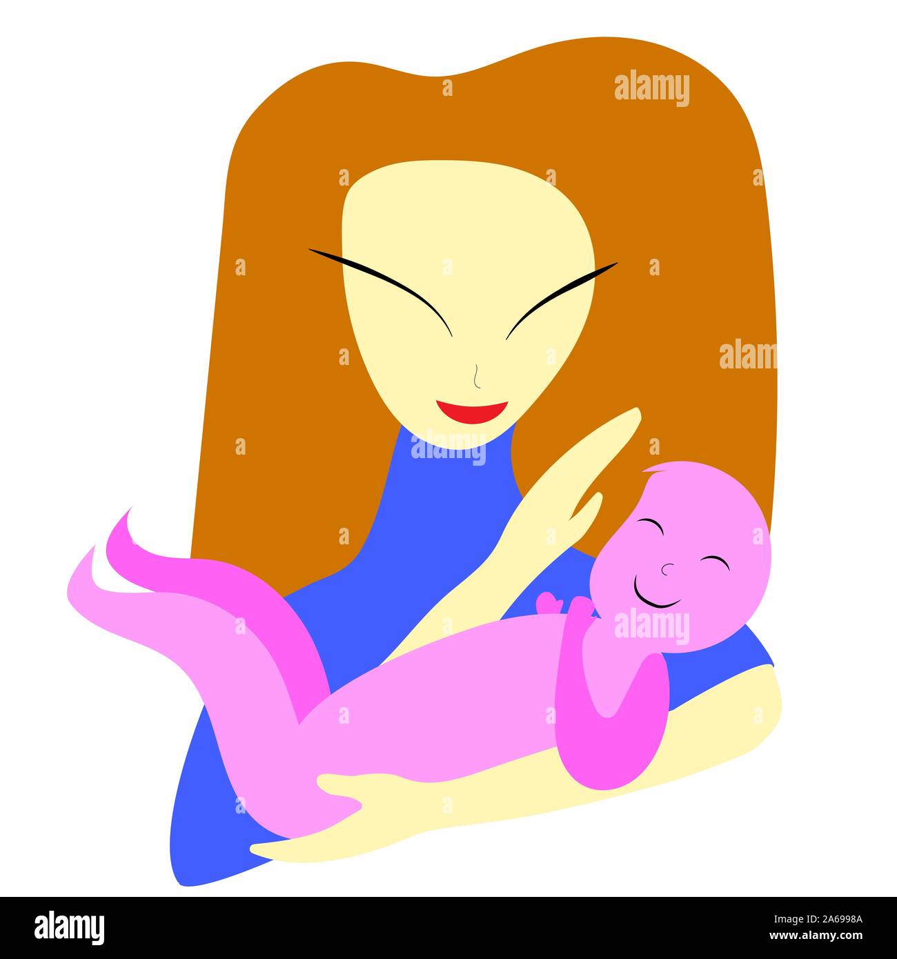 Vector Illustration mit Frau und Kind. Stock Vektor