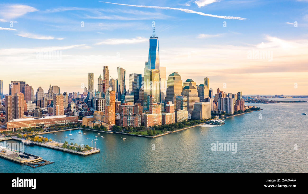 Luftaufnahme von Manhattan Wolkenkratzer Stockfoto