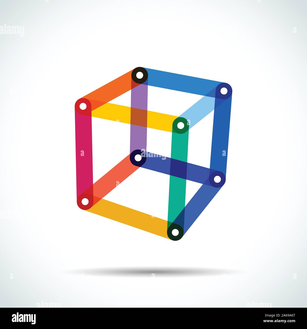 Abstrakte Pyramide logo mit sich kreuzenden Linien transparent Stock Vektor