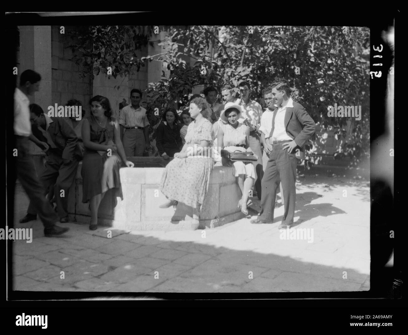 Zionistischen Aktivitäten in Palästina. Der Hebräischen Universität Aussparung auf dem Campus. Co-educational Group Stockfoto