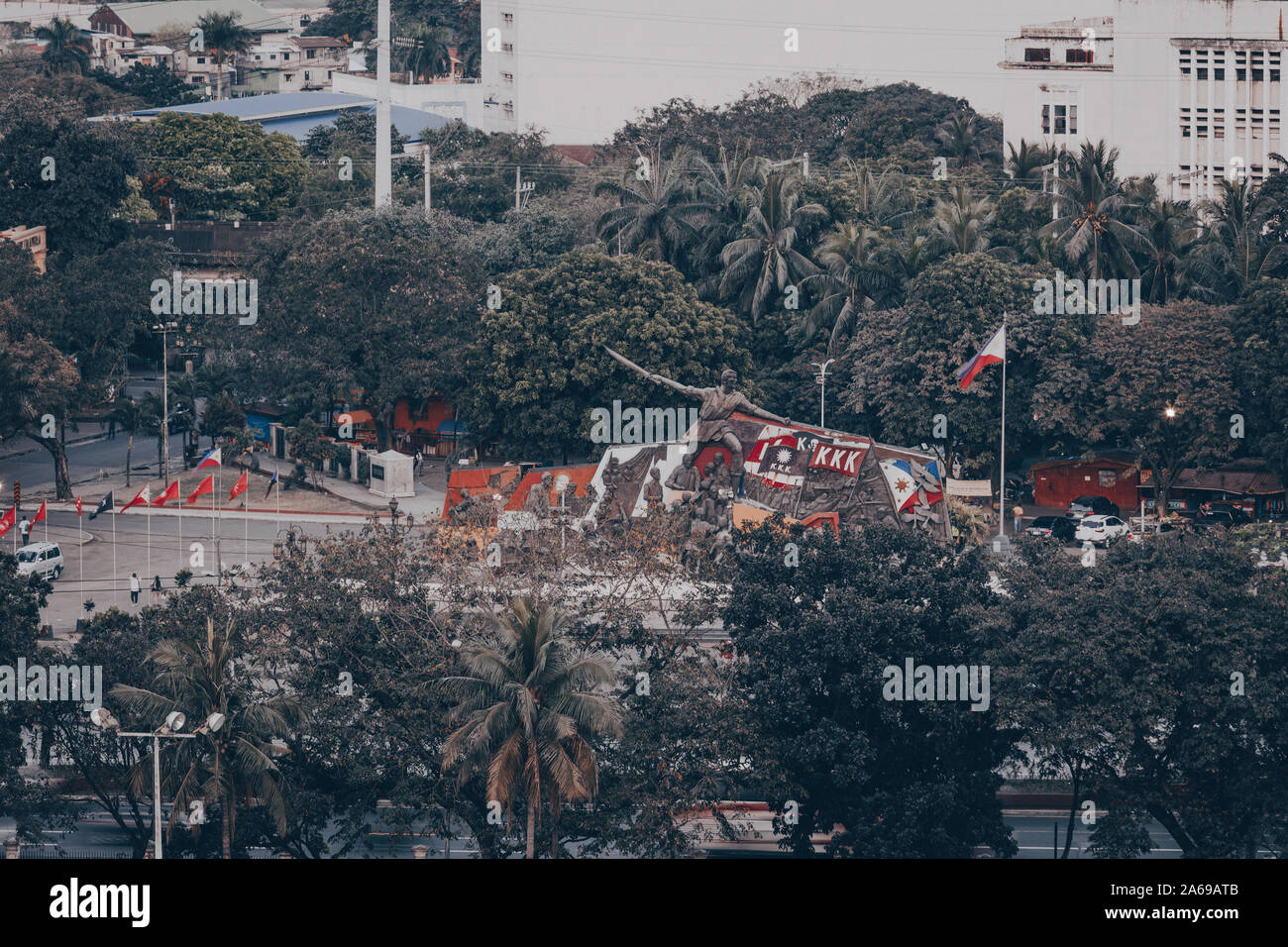 Manila, Philippinen - Feb 17, 2018: Katipunan (kurz KKK) Denkmal Blick von Intramuros Bezirk Stockfoto