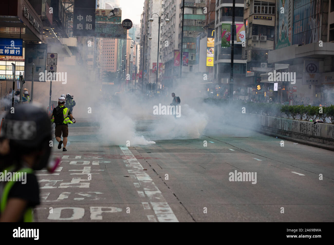 Hong Kong Proteste 20. Oktober anti-Maske und anti Proteste fortsetzen Stockfoto