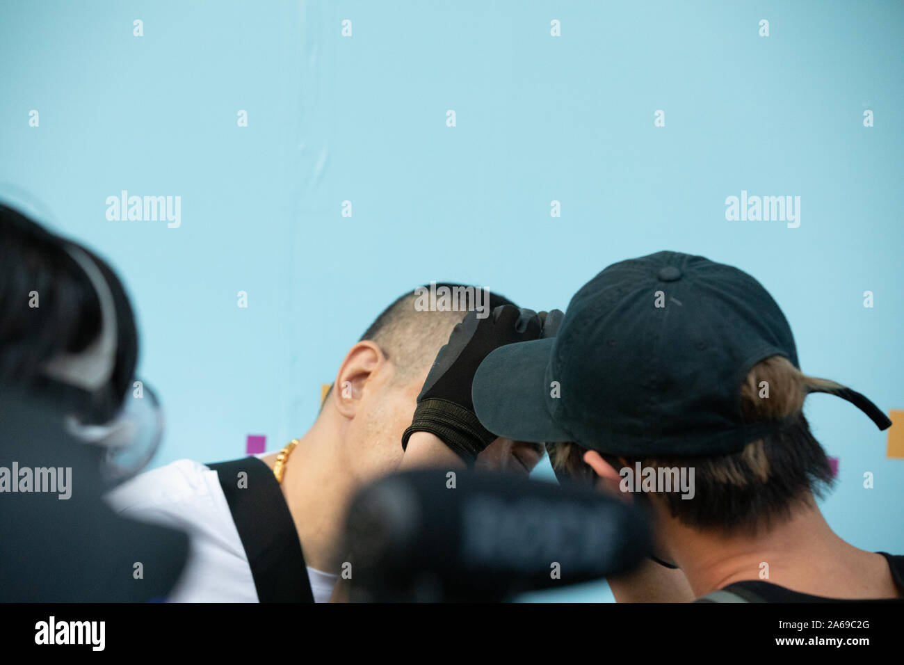 Hong Kong Proteste 20. Oktober anti-Maske und anti Proteste fortsetzen Stockfoto