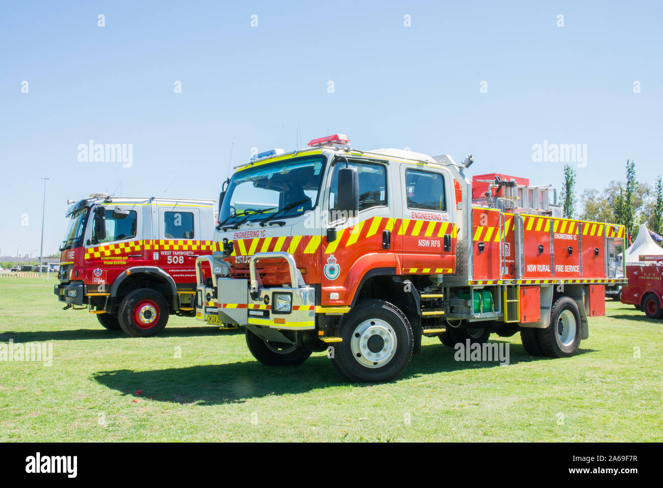 Isuzu FTR 900 6-Sitz Crew Cab Feuerwehrmotor. Stockfoto