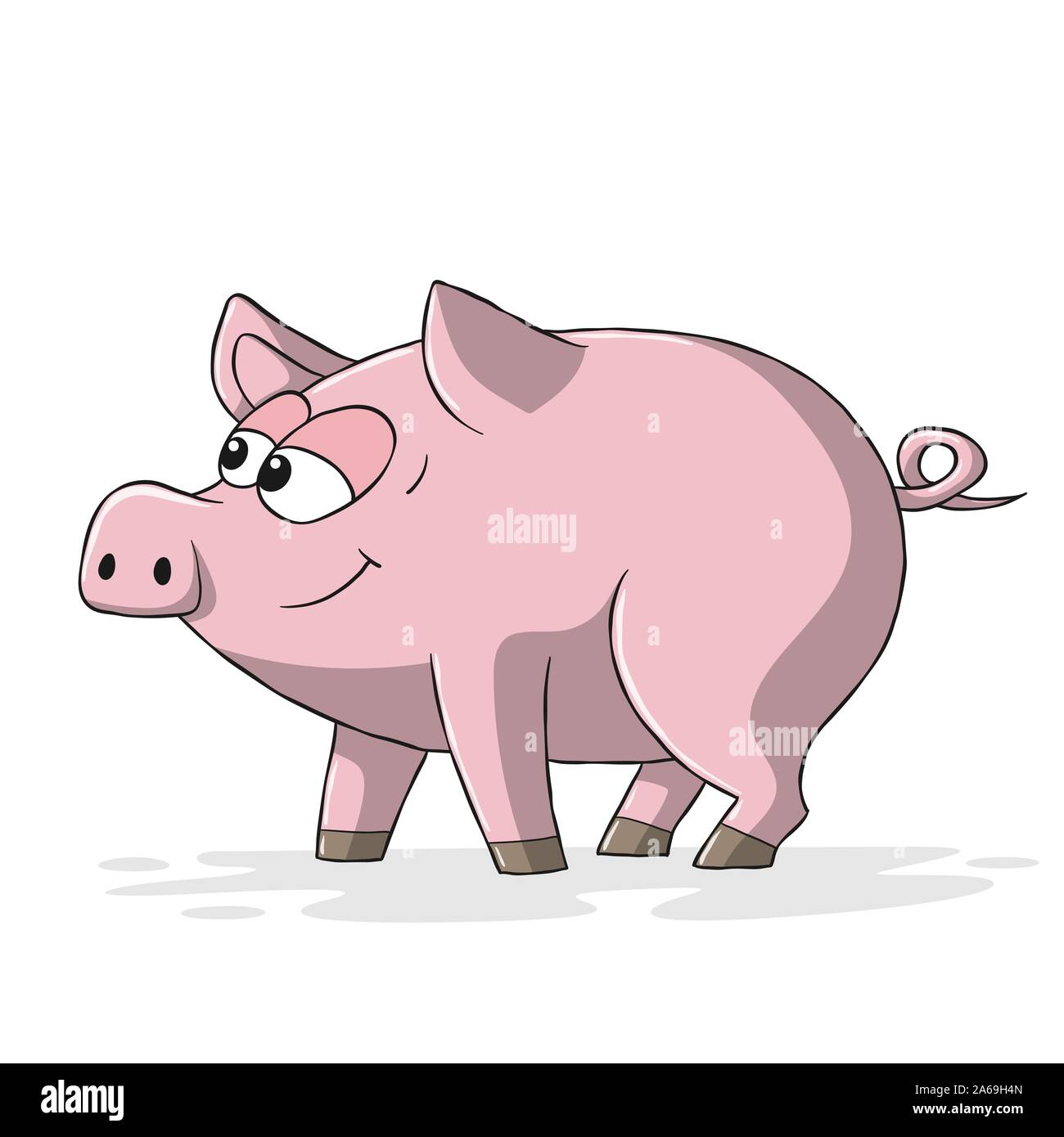 Lustige cartoon Schwein. Hand Vector Illustration mit separaten Ebenen