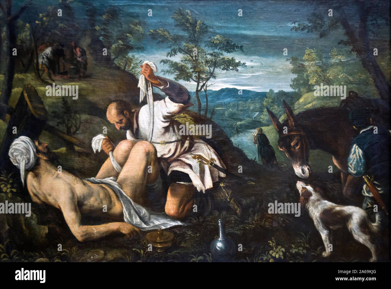 Jacopo Bassano - der barmherzige Samariter Stockfoto