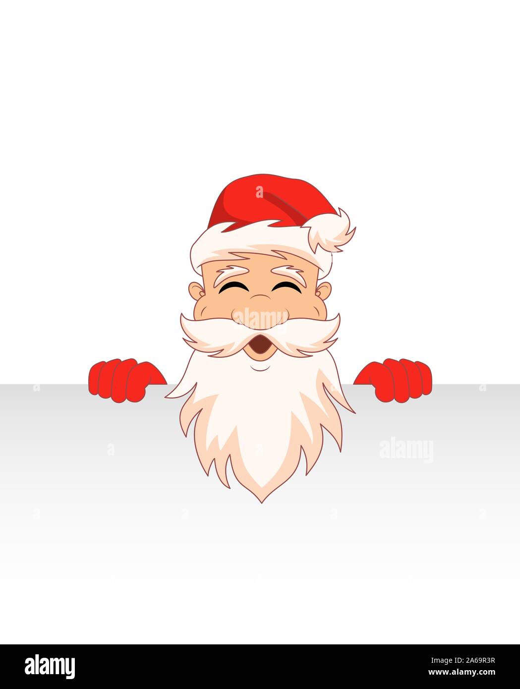 Santa Claus Zeichentrickfigur mit sauberen Blatt. Weihnachten Mann - Illustration Vektor Stock Vektor