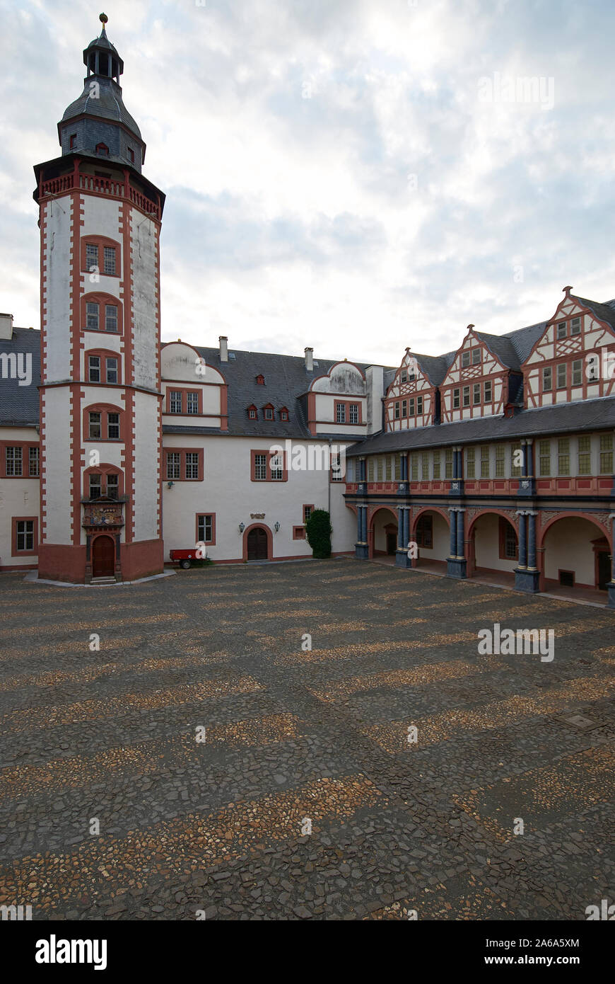 Innenhof von Schloss Weilburg Stockfoto