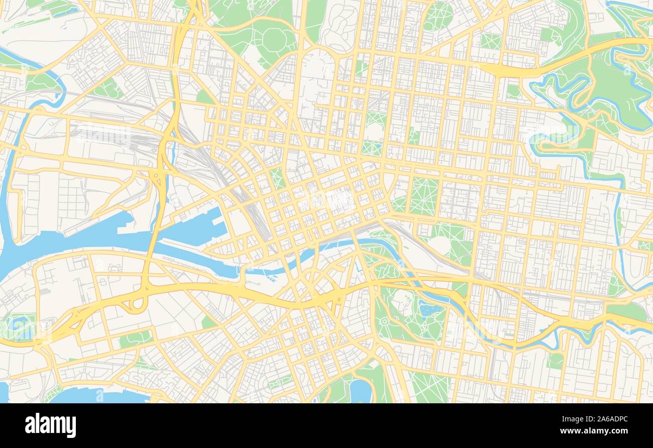 Druckbare Karte von Melbourne, Victoria, Australien. Karte Vorlage für die geschäftliche Nutzung. Stock Vektor