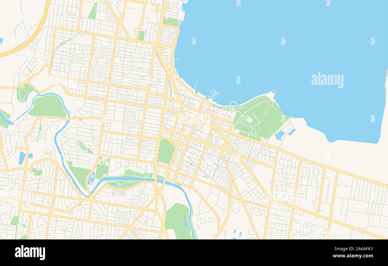 Druckbare Karte von Geelong, Australien. Karte Vorlage für die geschäftliche Nutzung. Stock Vektor