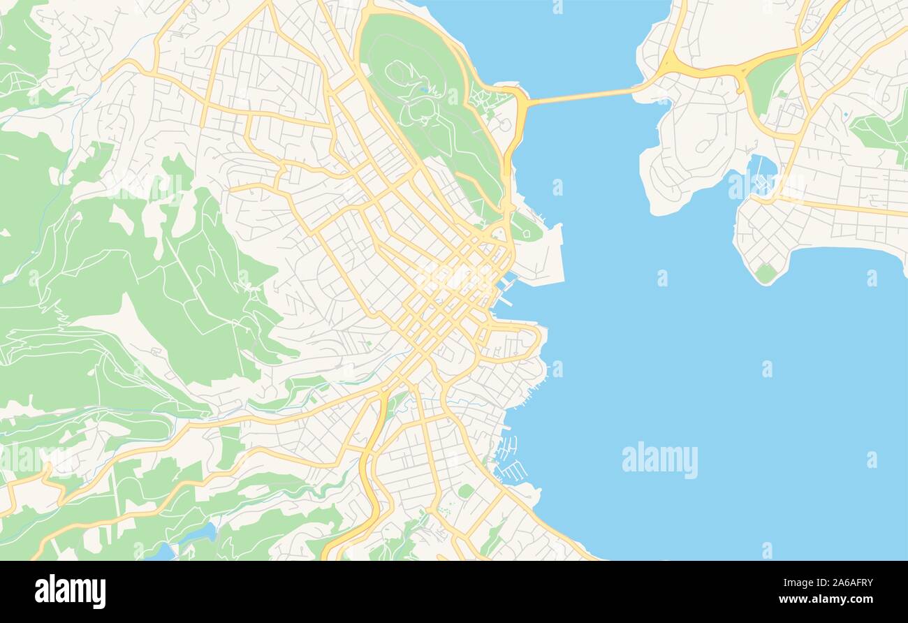 Druckbare Karte von Hobart, Australien. Karte Vorlage für die geschäftliche Nutzung. Stock Vektor