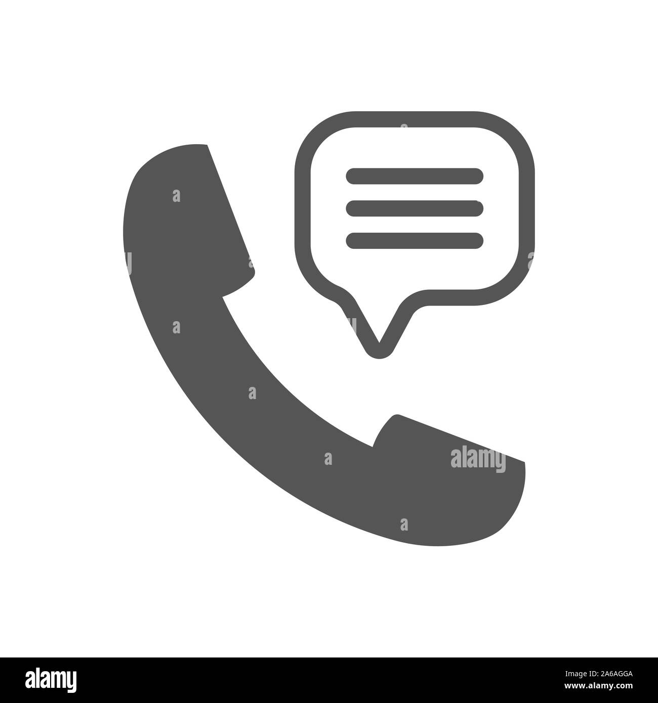 Anruf Vektor icon. Stil ist flach Symbol, dunkelgrau Farbe auf weißem Hintergrund. Stock Vektor