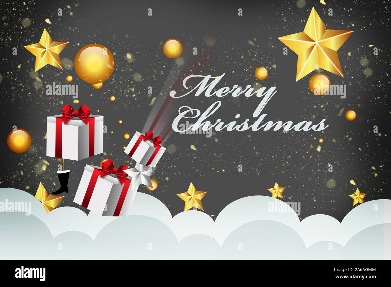 Frohe chrishmas Blasen mit Stern kommenden chrishmas Feier Konzept Stockfoto