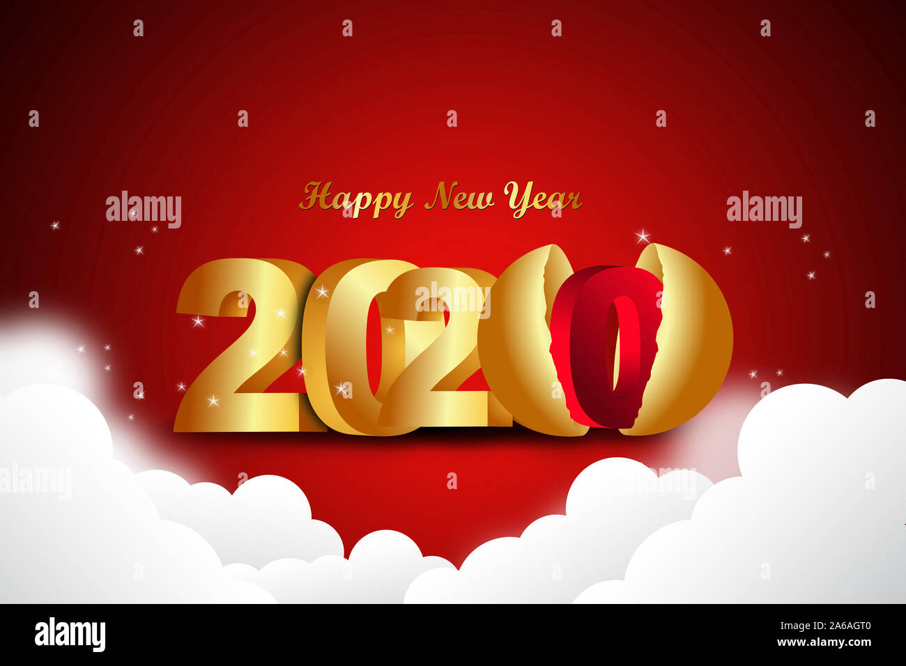 Kommt ein frohes neues Jahr 2020 Konzept Stockfoto