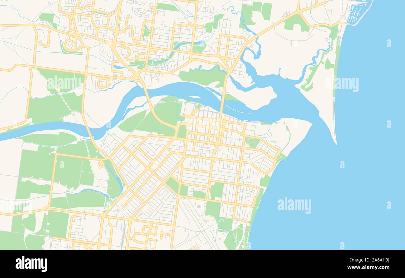 Druckbare Karte von Mackay, Australien. Karte Vorlage für die geschäftliche Nutzung. Stock Vektor