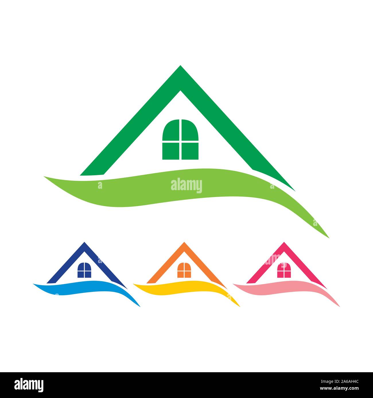 Der Himmlische Fluss Feder Flügel Haus Vektor Symbol Grafik Logo Design Template Stock Vektor