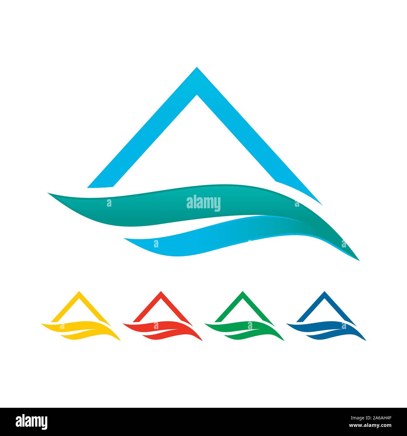 Himmlische Tor Feather Symbol Farbe Set Vektor Symbol Grafik Logo Design Template Stock Vektor