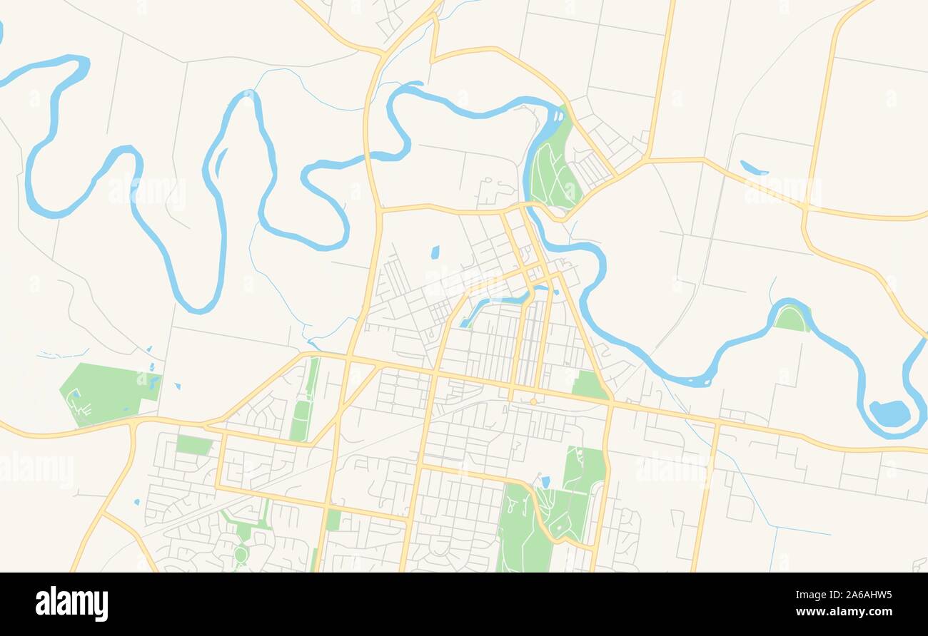 Druckbare Karte von Wagga Wagga, Australien. Karte Vorlage für die geschäftliche Nutzung. Stock Vektor