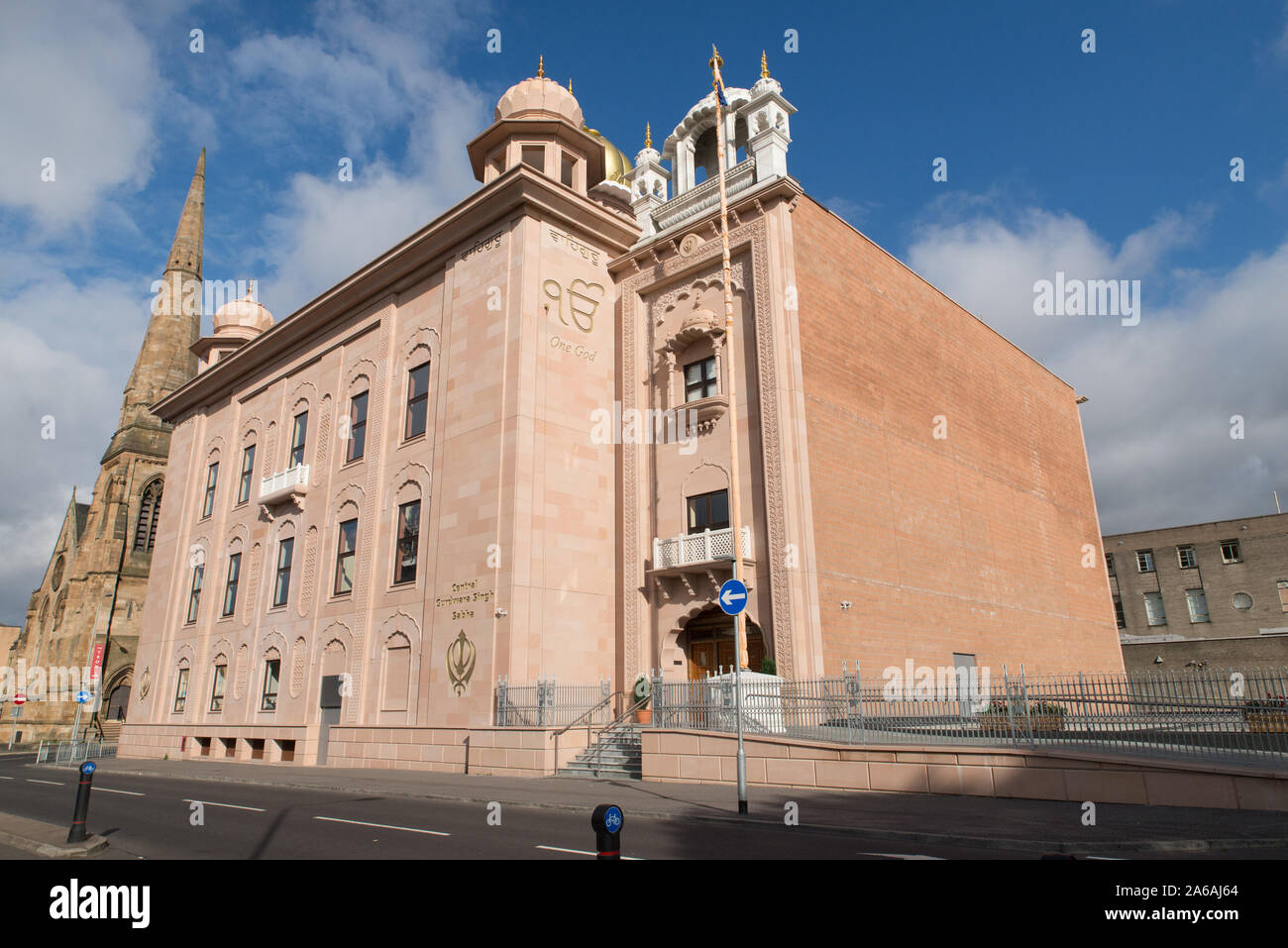 Gurdwara Singh Sabha, ist ein Ort der Versammlung und der Anbetung für die Sikhs, Glasgow, Schottland. Stockfoto