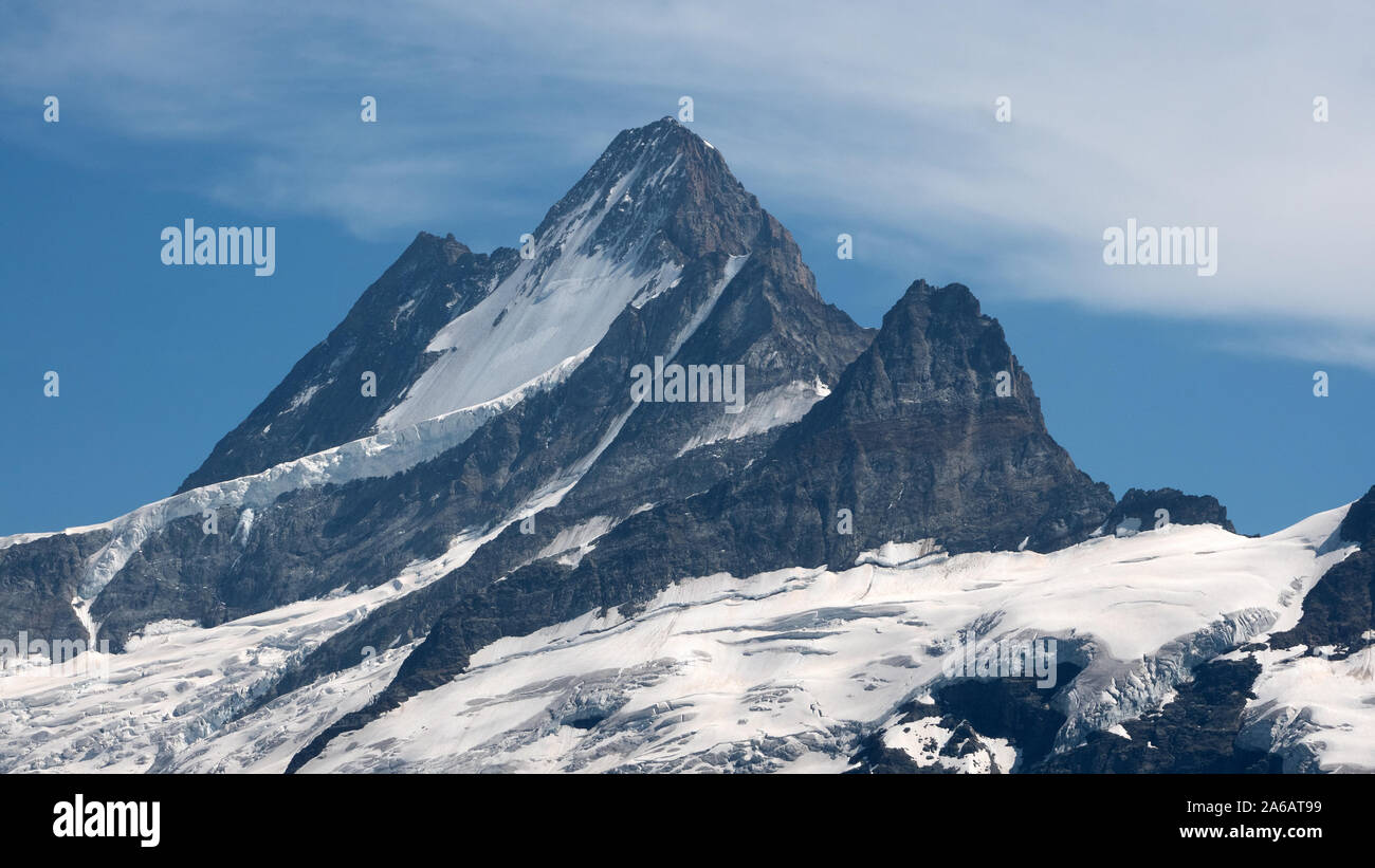 Schweizer Alpen. Blick auf Schreckhorn Stockfoto