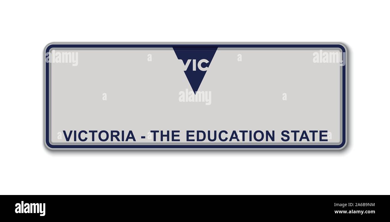 Auto Kennzeichen. Kfz-Lizenz von Victoria, Australien Stock Vektor