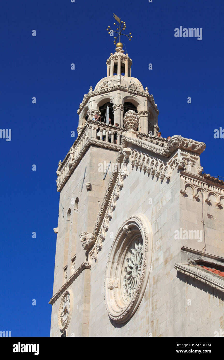 Kroatien, Korcula, Altstadt, St. Markus Kathedrale, Stockfoto